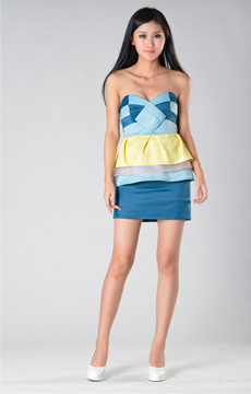 SY016四色露肩連衣裙服裝加工